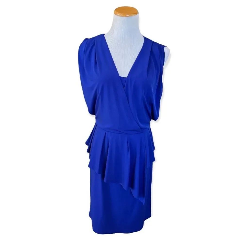 Womens Laundry by Shelli Segal Blue Peplum Dress - Sz 8